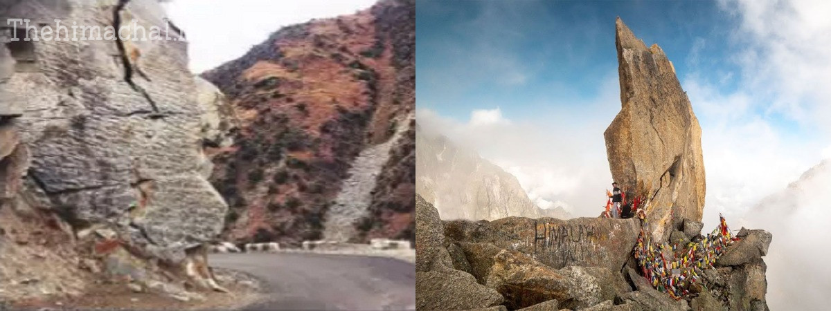 पत्थर गिरने से यात्रियों ने भागकर बचाई अपनी जान