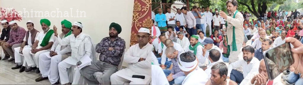 किसान यूनियन की बैठक में गगल एयरपोर्ट प्रभावितों का मुद्दा उठाया, दी चेतावनी