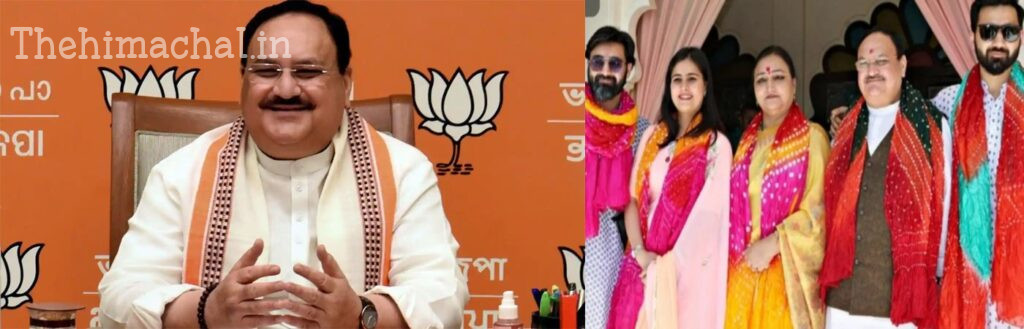 JP Nadda in Bilaspur with Family