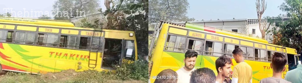 himachal-accident-bus-falls-into-drain-steering-lock