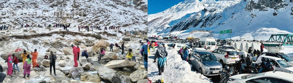 himachal-lahaul-snowfall-tourists-enjoy-happy-moments