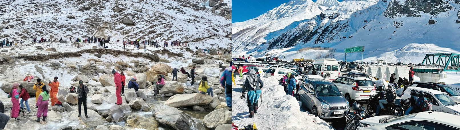 हिमाचल: लाहुल में बर्फबारी का लुत्फ उठाने पहुंचे सैलानी, बोले – दिल खुश हो गया
