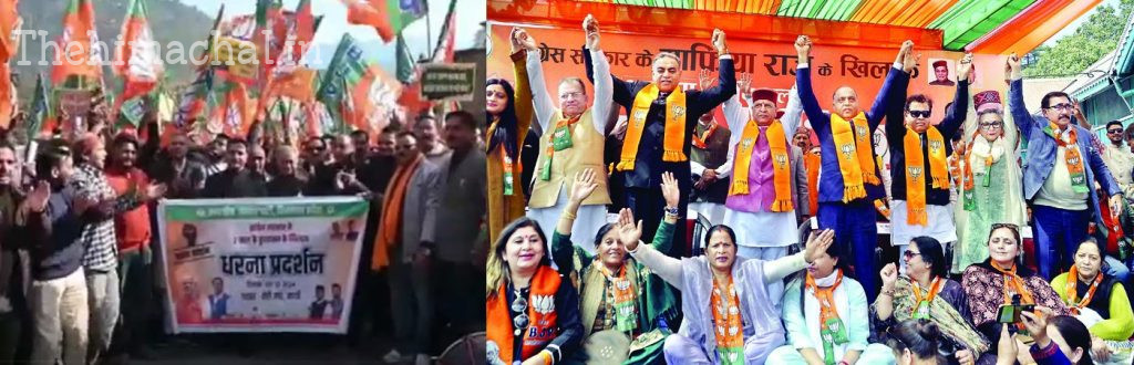 himachal-bjp-protest-shimla-sukhvinder-singh-sukhu-guarantees-mafia-raj